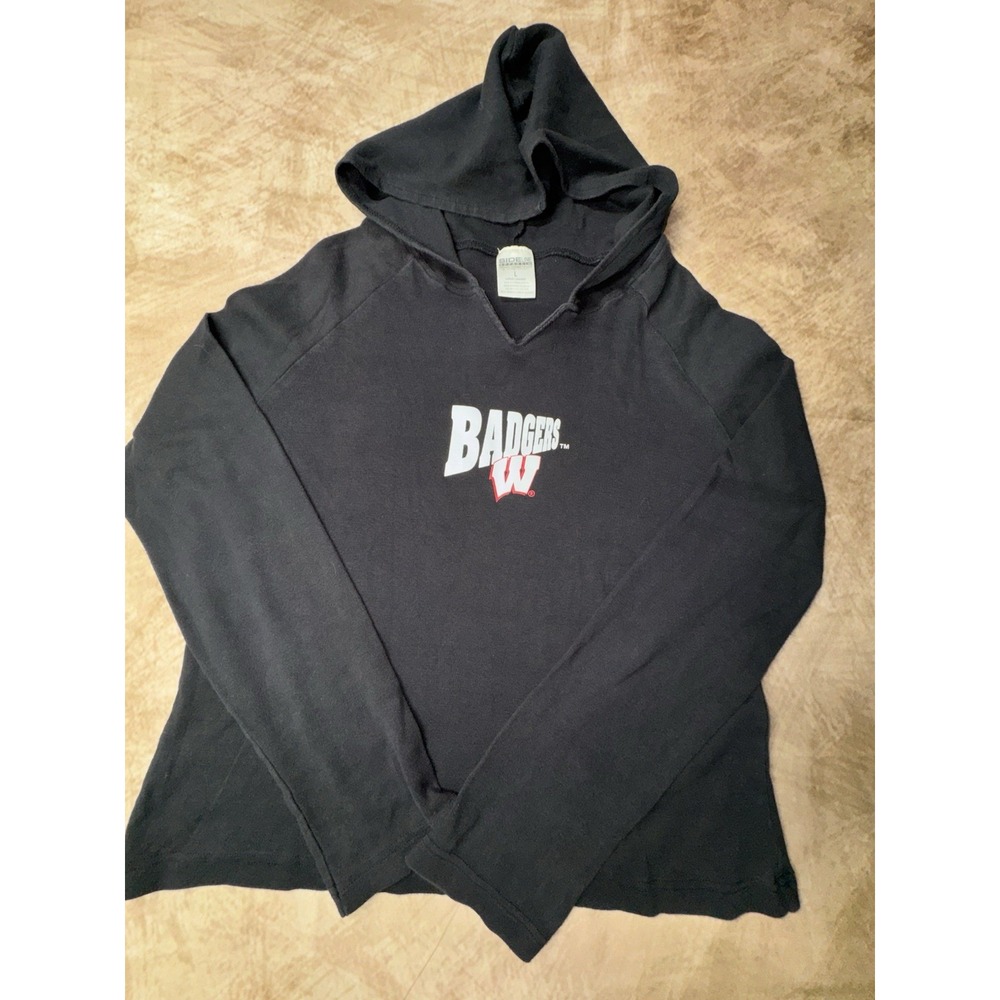 Sideline Womens Wisconsin Badgers NCAA Fashion Hoodie Shirt Black large